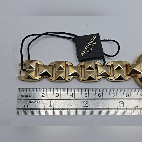 Womens Akribos XXIV Diamond Dial Quartz Gold Tone Watch New Battery AK755YG - Picture 8 of 10